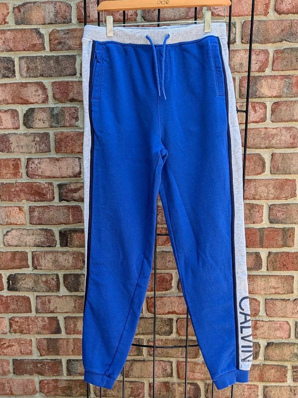 Calvin Klein Big Boys Rugby Fleece Joggers - Size XL (18/20) - Royal Blue
